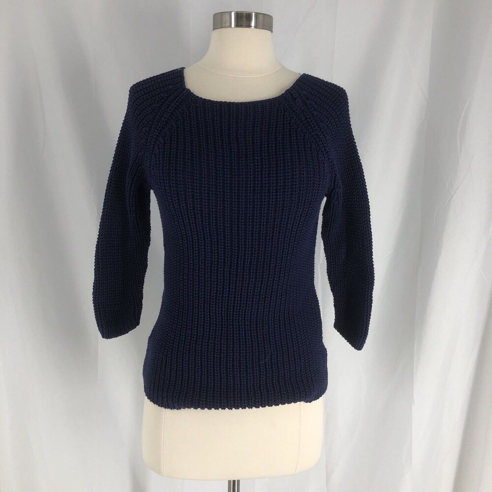 LRL Lauren Jeans Co. Ralph Lauren Blue Chunky Knit Sweater Medium